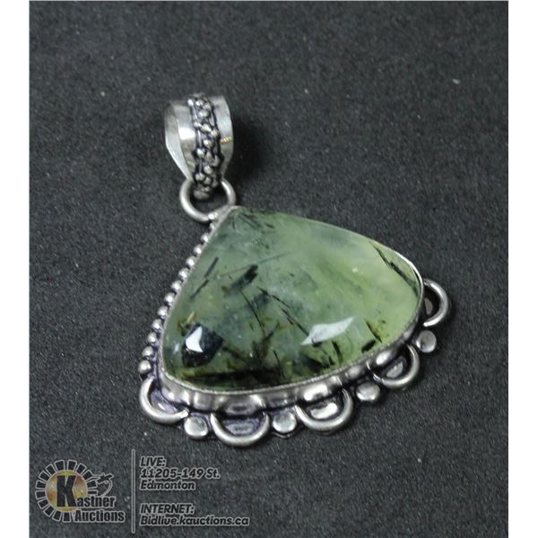 #179- NATURAL PREHNITE PENDANT