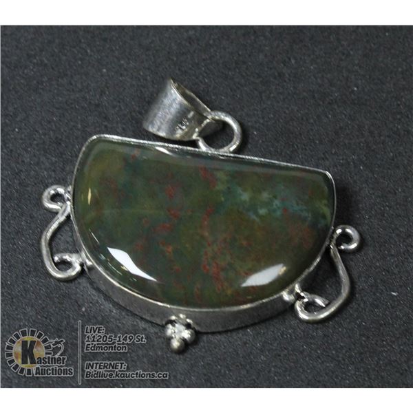 #182- NATURAL BLOODS STONE PENDANT