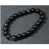 Image 1 : #218- NATURAL BLACK OBSIDANT BEAD BRACELETE 8 MM
