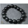 Image 1 : #210- NATURAL BLACK OBSIDANT BEAD BRACELETE 12 MM