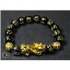 Image 1 : #222- BLACK OBSIDANT BEAD & DRAGON BRACELET 10MM