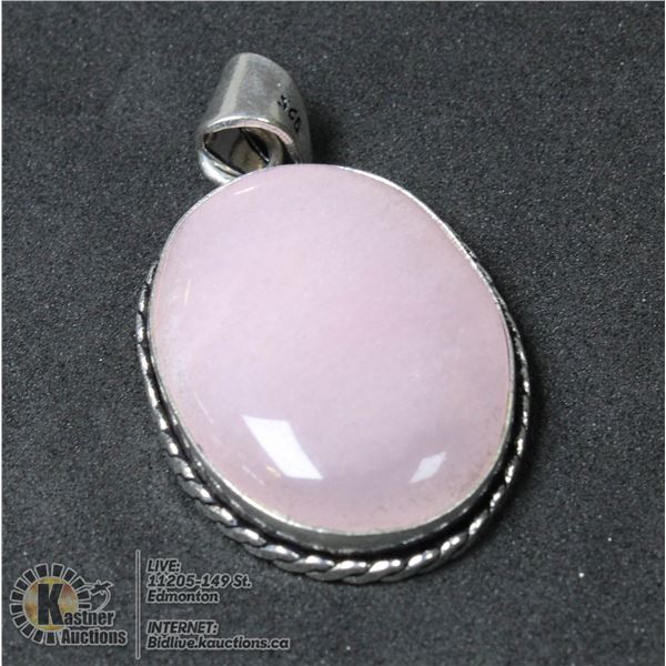 #167- NATURAL PINK ROSE QUARTZ PENDANT