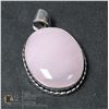 Image 1 : #167- NATURAL PINK ROSE QUARTZ PENDANT