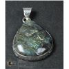 Image 1 : #198- NATURAL FIRE LABRADORITE PENDANT