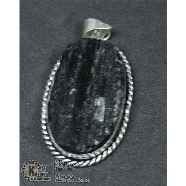 #162- NATURAL BLACK TOURMALINE PENDANT (RAW)