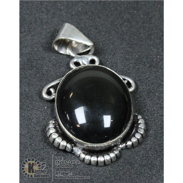 #159- NATURAL BLACK OBSIDIAN PENDANT