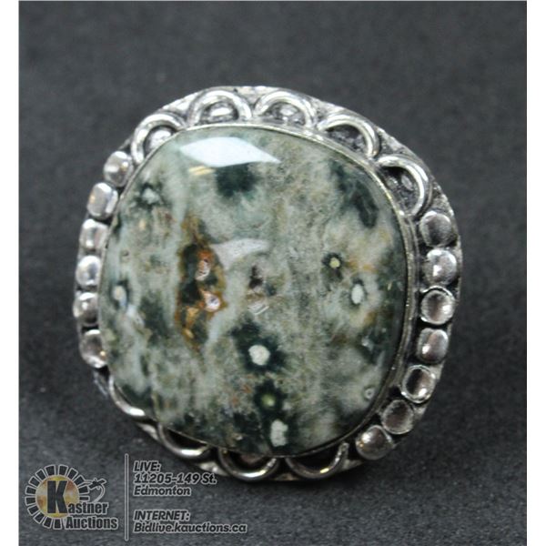 #253-NATURAL OCEAN JASPER RING SIZE 8