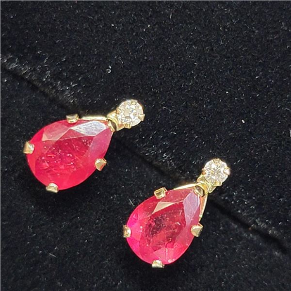 MZ7-23 10K  RUBY MOISSANITE EARRINGS