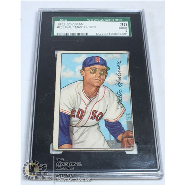 1952 BOWMAN WALT WASTERSON  SGC GRADED