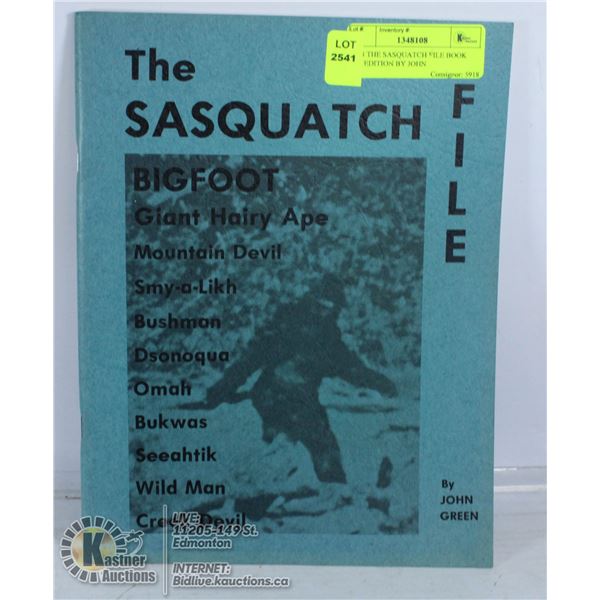 1973 THE SASQUATCH FILE BOOK 1ST EDITION BY JOHN