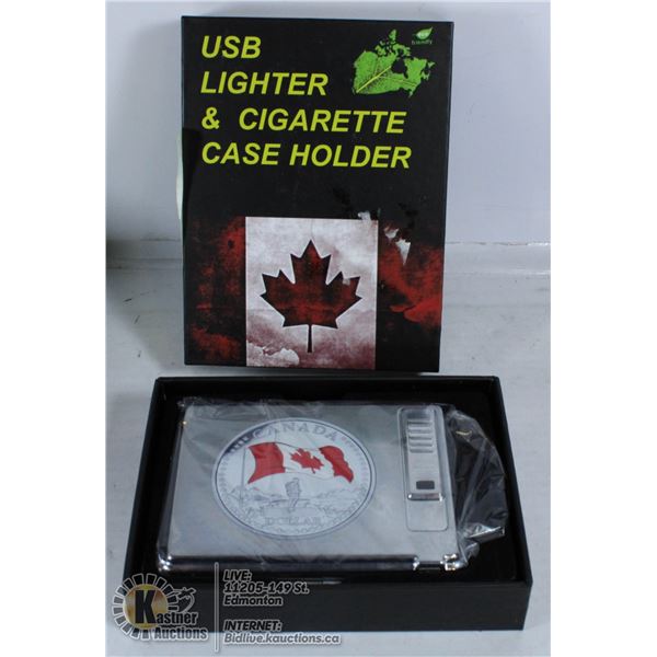 USB LIGHTER & CIGARETTE CASE HOLDER