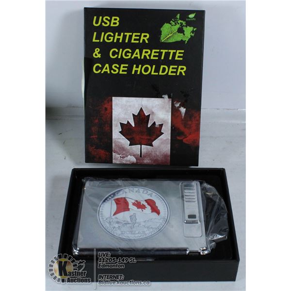 USB LIGHTER & CIGARETTE CASE HOLDER