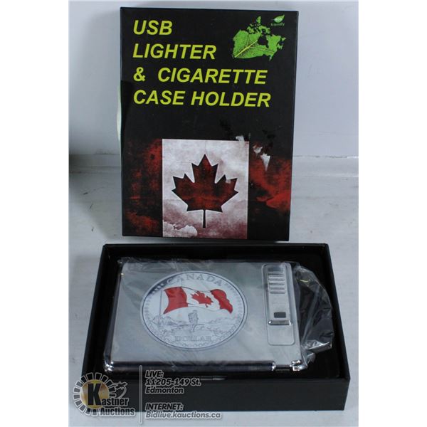 USB LIGHTER & CIGARETTE CASE HOLDER