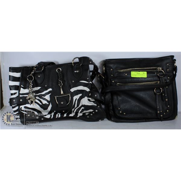 WESTERN BLACK/WHITE PURSE & ALDO PURSE