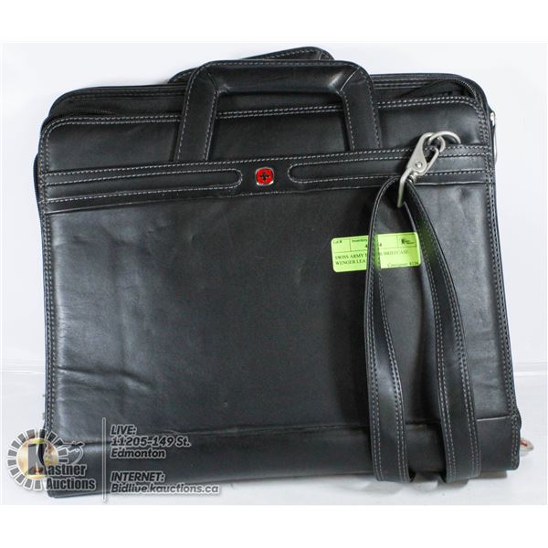 SWISS ARMY BINDER BRIEFCASE WENGER LEATHER