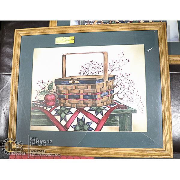 SET OF TWO 22"  x  18" FRAMED PAINTINGS SIGNED BY