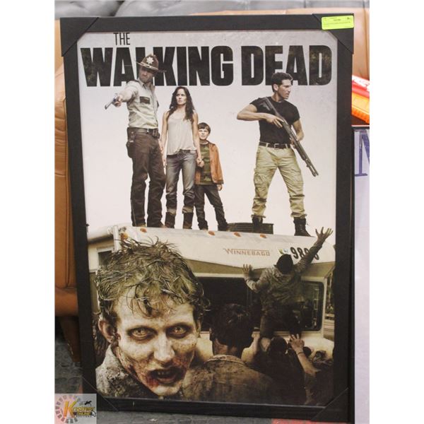 FRAMED WALKING DEAD POSTER 37" X 25"