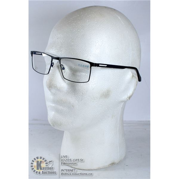 NEW C ZONE EYEGLASS FRAMES U5202 BLACK 54-17-140