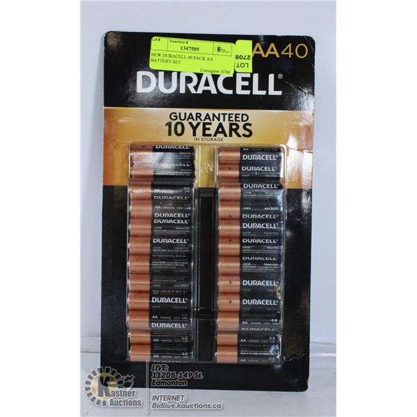 NEW DURACELL 40 PACK AA BATTERY SET