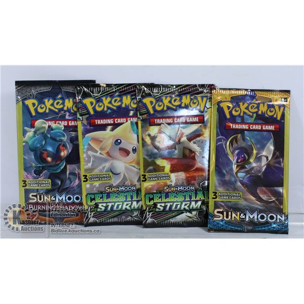 4 SEALED POKEMON BOOSTER PACKS