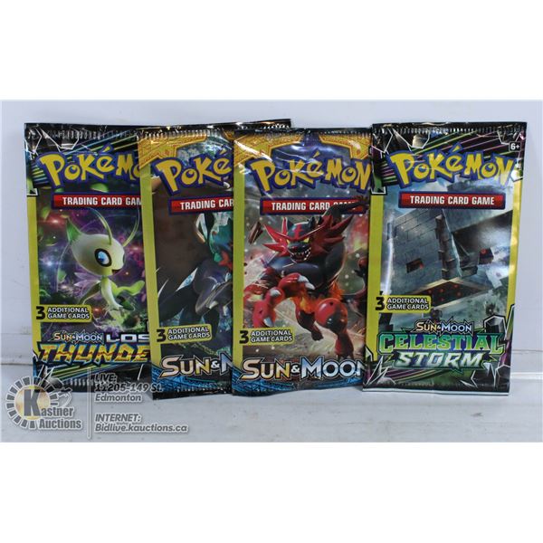 4 SEALED POKEMON BOOSTER PACKS