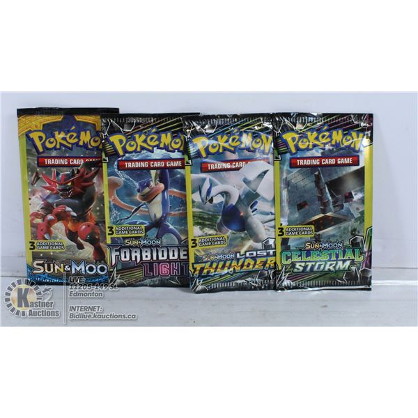 4 SEALED POKEMON BOOSTER PACKS