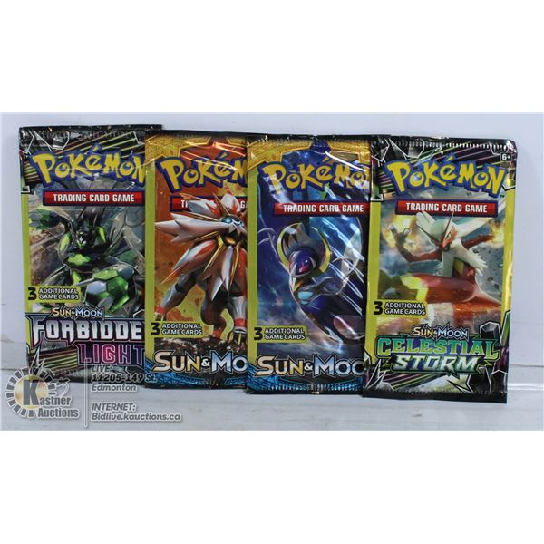 4 SEALED POKEMON BOOSTER PACKS