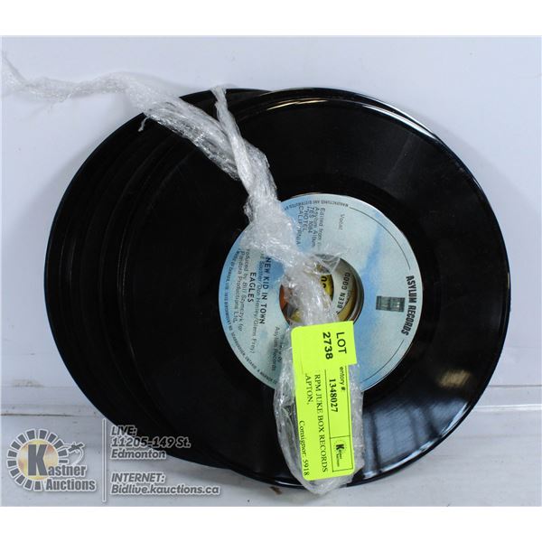TWELVE 45 RPM JUKE BOX RECORDS EAGLES, CLAPTON,