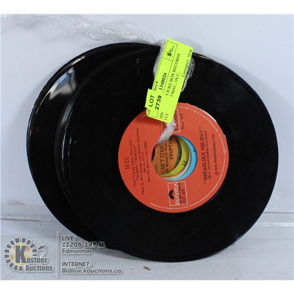 NINE 45 RPM JUKE BOX RECORDS FLEETWOOD MAC, 10CC,