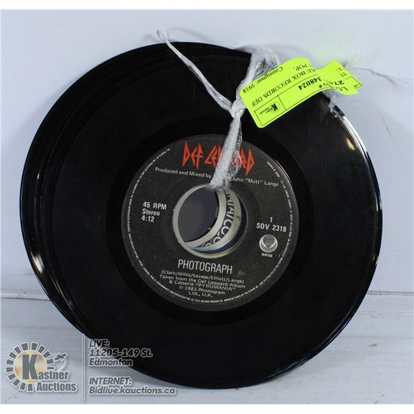 TEN 45 RPM JUKE BOX RECORDS DEF LEPPARD, IGGY POP,