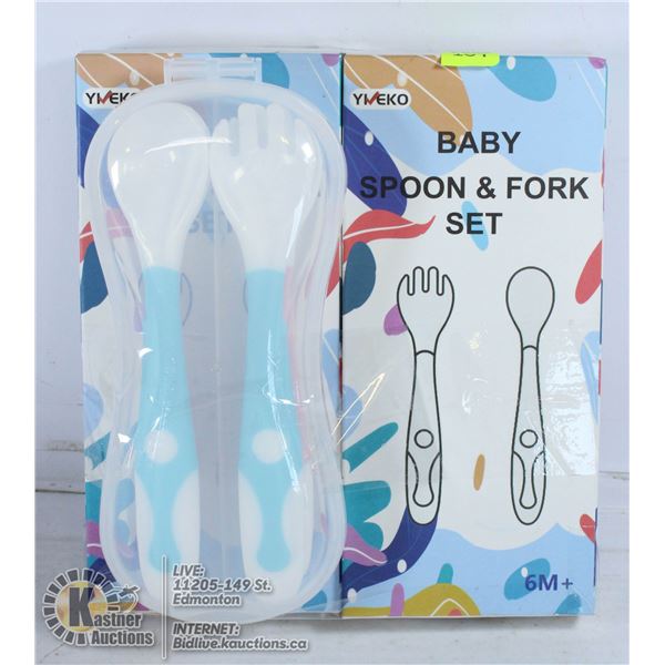 LOTS OF 2 BABY SPOON AND FORK SETS