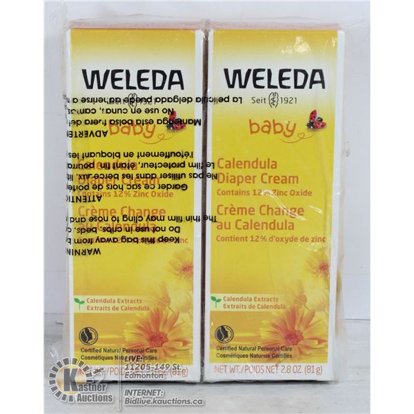 2 PACK OF WELEDA CALENDULA DIAPER CREAM.