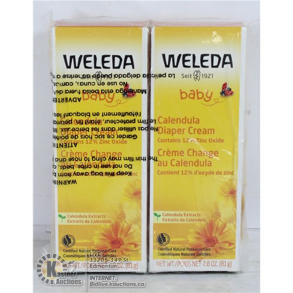 2 PACK OF WELEDA CALENDULA DIAPER CREAM.