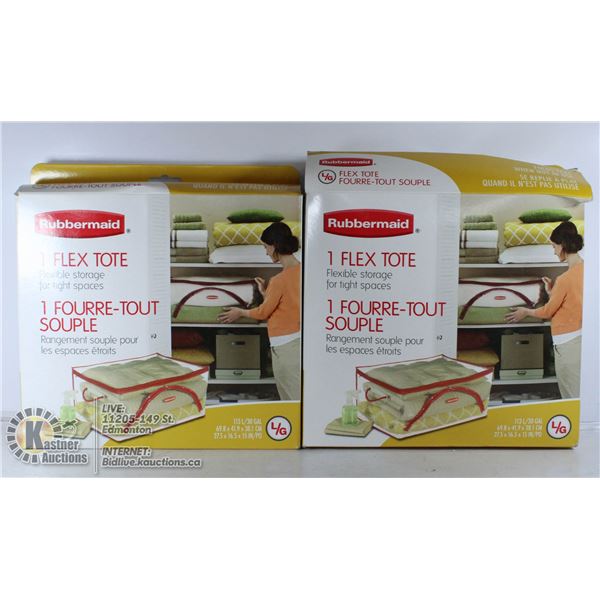 2 LARGE FLEX TOTES FOR STORAGE