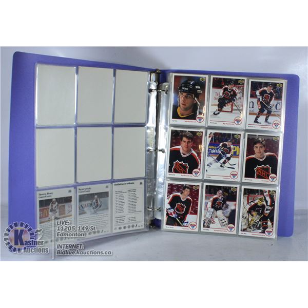 BINDER OF HOCKEY CARDS - VARIOUS YEARS AND TYPES