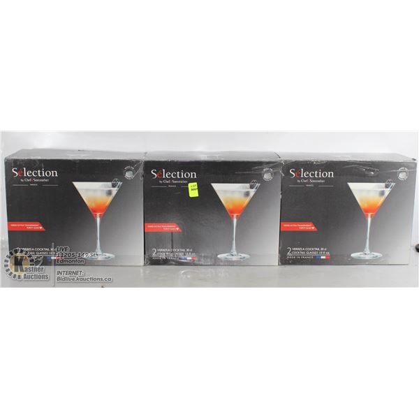 LOT OF6 NEW MARTINI GLASSES.