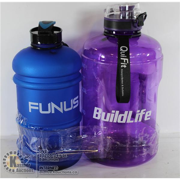 PAIR OF EXTRA LARGE WATER BOTTLES.