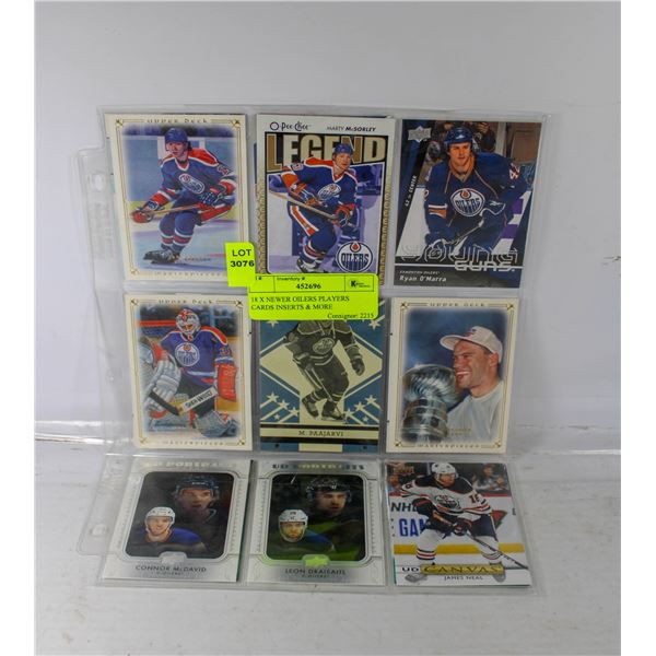 18 X NEWER OILERS PLAYERS CARDS INSERTS & MORE
