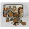 Image 1 : METAL BOX WITH MIXED WORLD COINS