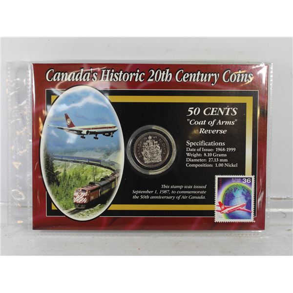 HISTORIC 20TH CENTURY COINS ARMS 50 CENT