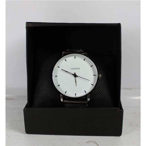 NEW MENS GENEVA WATCH QUARTZ MOVEMENT