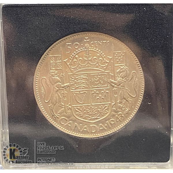 1943 3/3 VARIETY SILVER 50 CENT