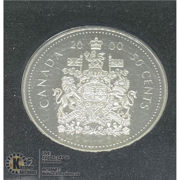 2000 CANADA SILVER PROOF 50 CENT