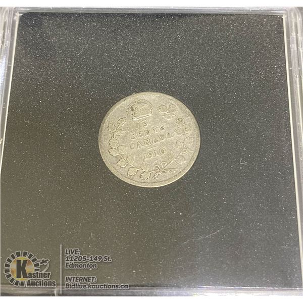1910 EDWARD VII SILVER 5 CENT "FISHSCALE"