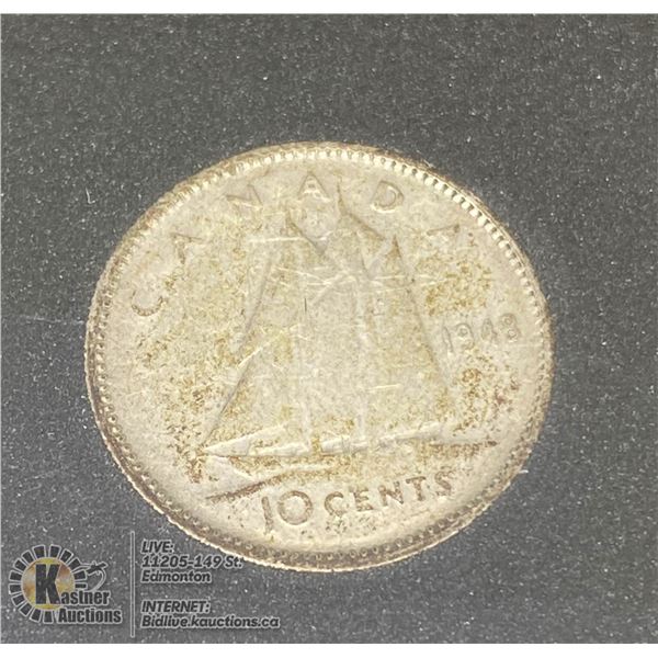 1948 SEMI-KEY DATE SILVER CANADA 10 CENT