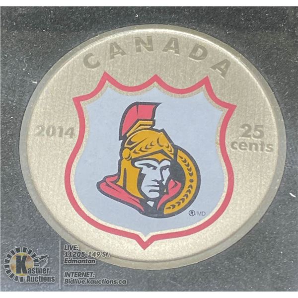 2014 OTTAWA SENATORS COLORIZED 25 CENT