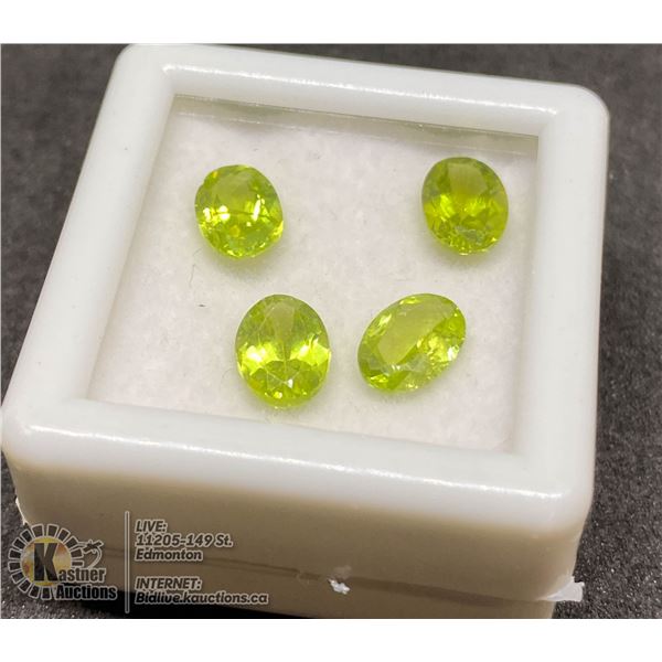 #63-GREEN PERIDOT GEMSTONES OVAL 3.25CT