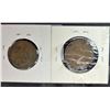 Image 1 : 10)  LOT OF 2 CANADIAN 1909 & 1910 LARGE PENNIES.