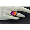 Image 1 : 14)  LAB CREATED BI-COLORED TOURMALINE RING
