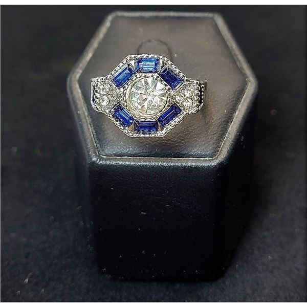 3)  ART DECO DESIGN INSPIRED SILVER TONE WITH